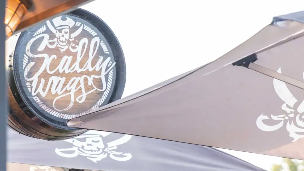 The Scallywags bar sign overlooking the Mallacoota boat ramp
